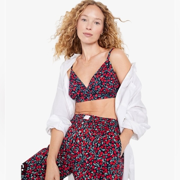 OLD NAVY Poplin Bralette + PJ Bottoms Set Size Small - Picture 15 of 15